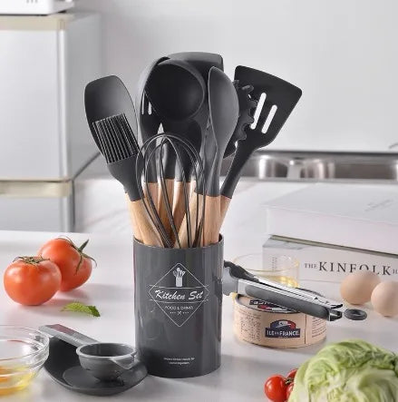 Kit para Cozinha Colheres, BPA Antiferrugem, Madeira Conjunto de Utensílios De Cozinha, Jogo, 12 Peças