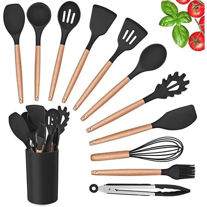 Kit para Cozinha Colheres, BPA Antiferrugem, Madeira Conjunto de Utensílios De Cozinha, Jogo, 12 Peças