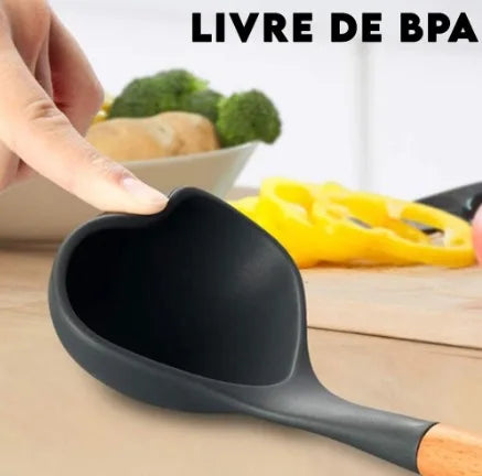 Kit para Cozinha Colheres, BPA Antiferrugem, Madeira Conjunto de Utensílios De Cozinha, Jogo, 12 Peças