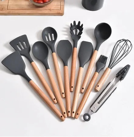 Kit para Cozinha Colheres, BPA Antiferrugem, Madeira Conjunto de Utensílios De Cozinha, Jogo, 12 Peças